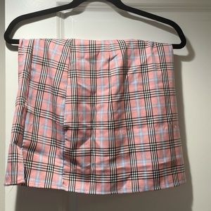 Pink schoolgirl plaid mini skirt